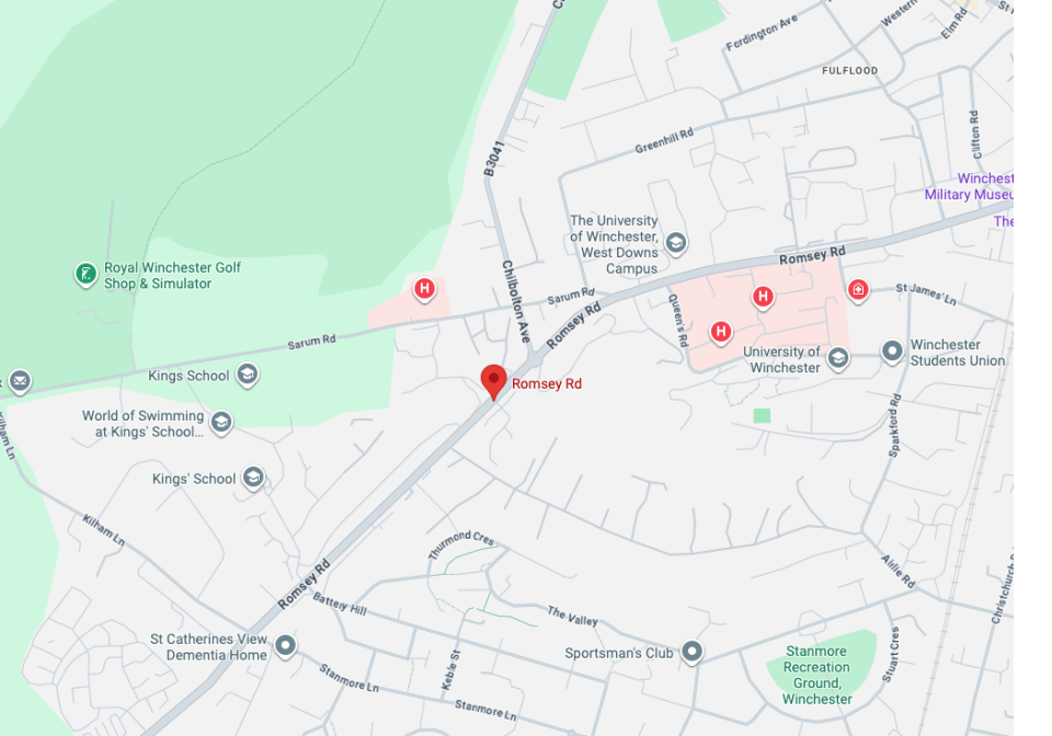 Romsey Road Winchester Location